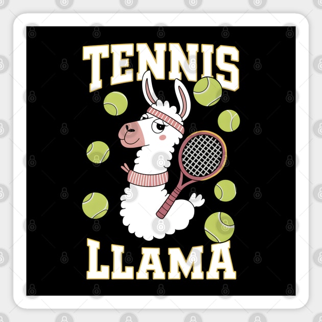 Funny Tennis Llama – Cute Animal Sports Magnet by MakerMind8.2